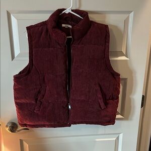 Maurices Maroon Corduroy Vest